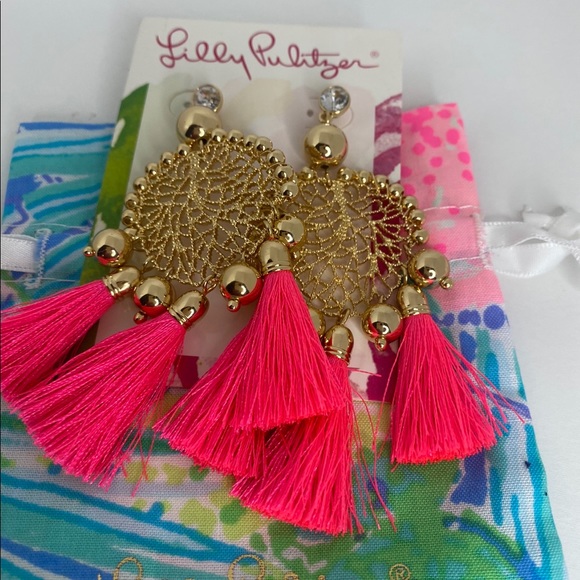 Lilly Pulitzer Jewelry - LILLY PULITZER PINK ISLE SEA DREAMER EARRINGS NWT & POUCH